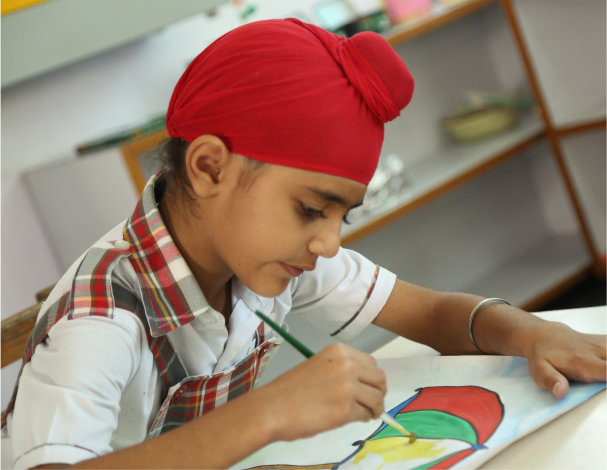 Montessori Student Painting