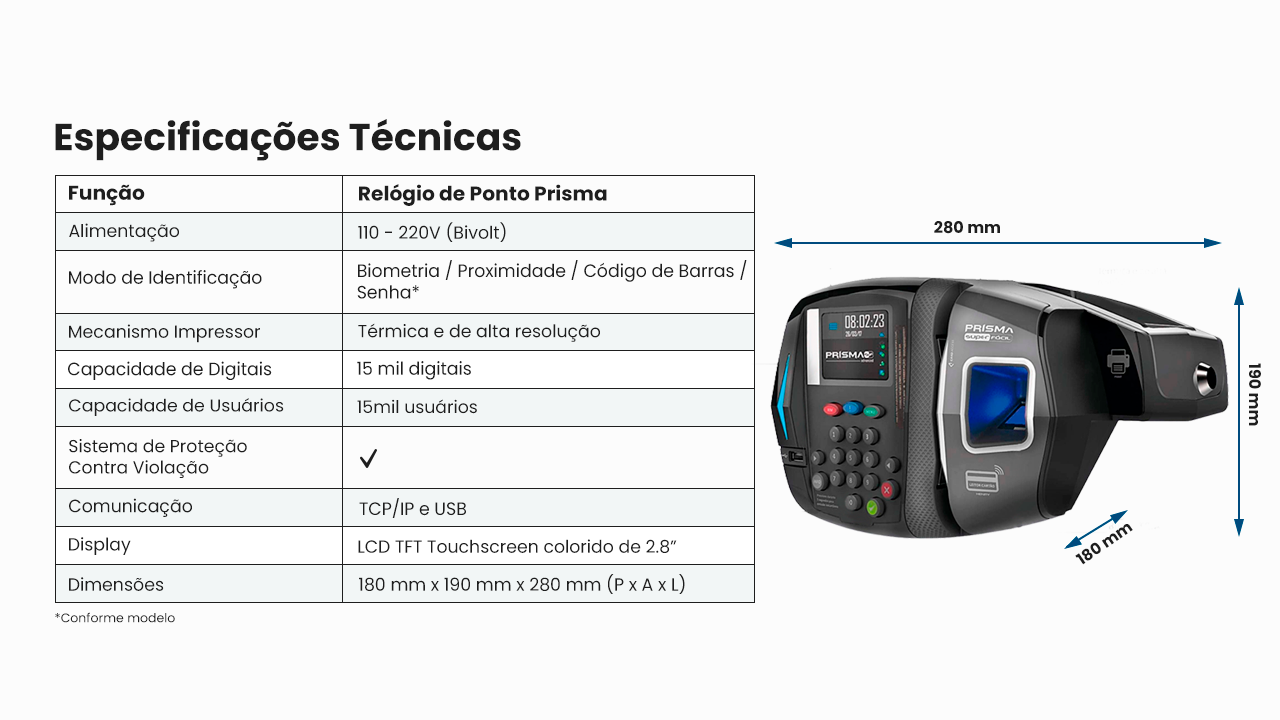 Relógio Ponto Henry NP SF ADV R1 Azul Bio Prox Barras Mifare