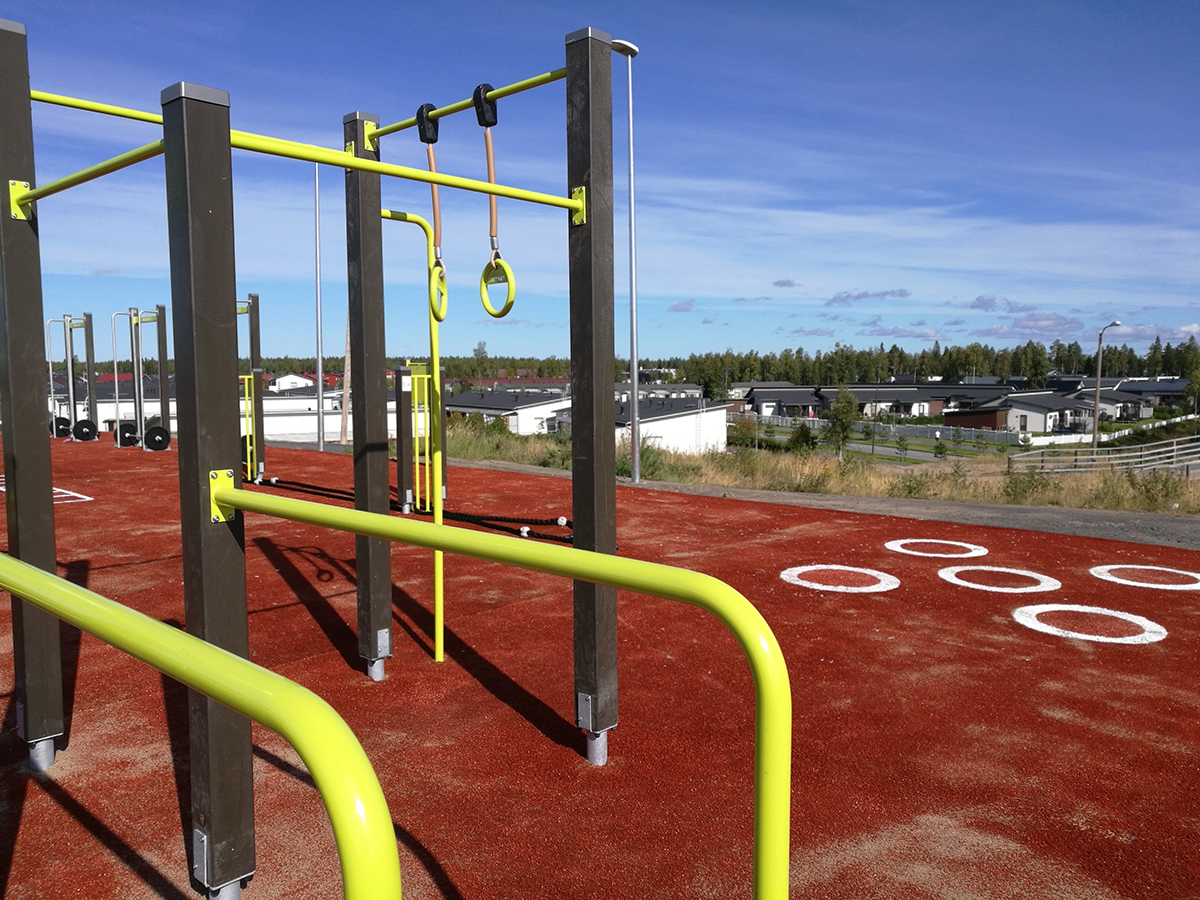 Example of outdoor gym built in Ritaharju, Oulu