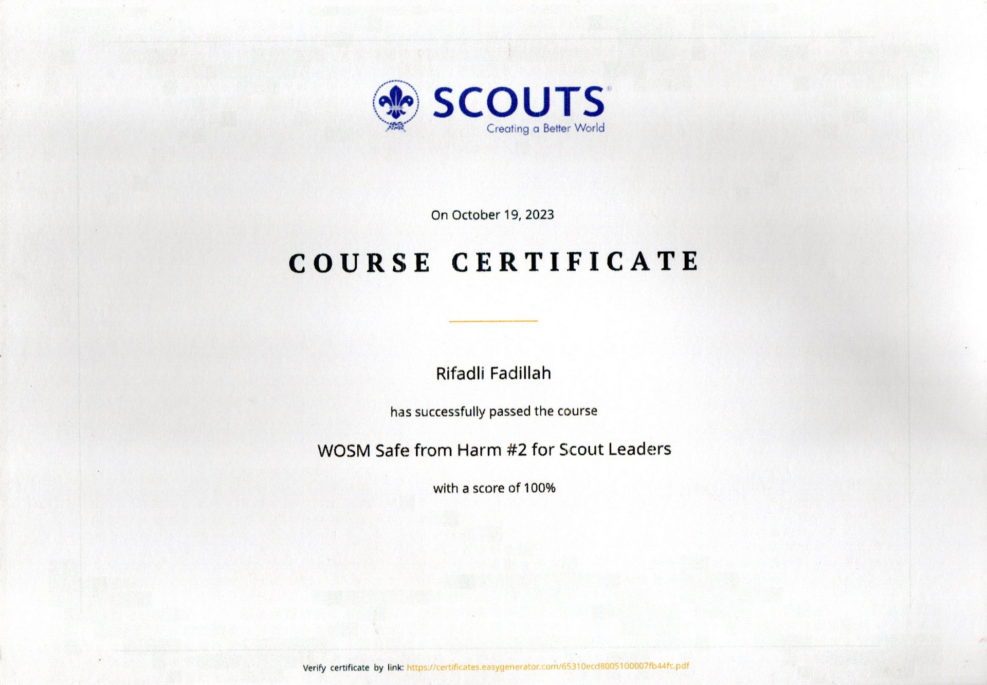 Course Safe Form Harm