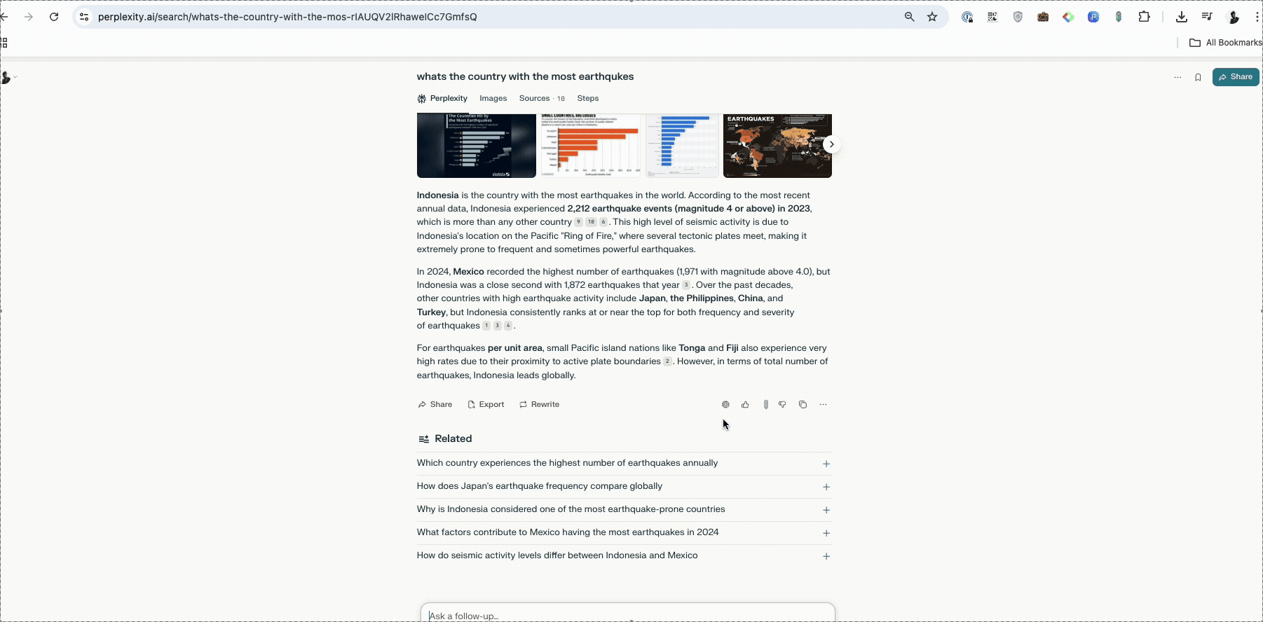 Demonstration of ThinkGPT bookmarking on Perplexity.ai