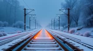 Ruban chauffant le long des rails