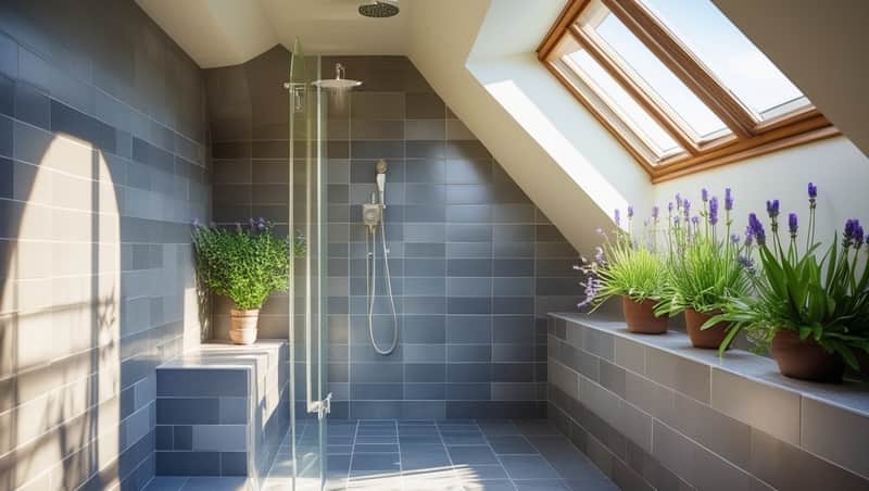 Chauffage base tension pour mur de douche