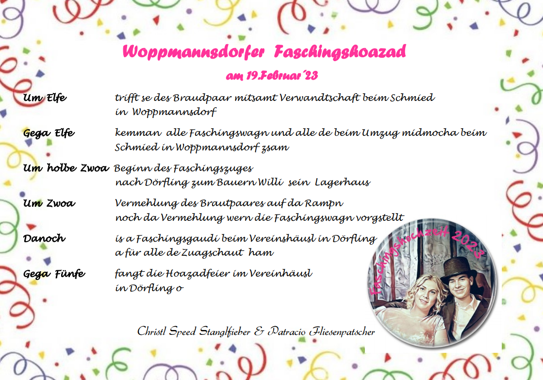 ​Faschingshochzeit Woppmannsdorf