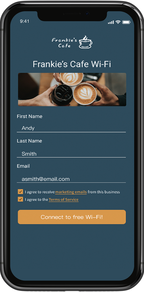 Portal de Wi-Fi con marca