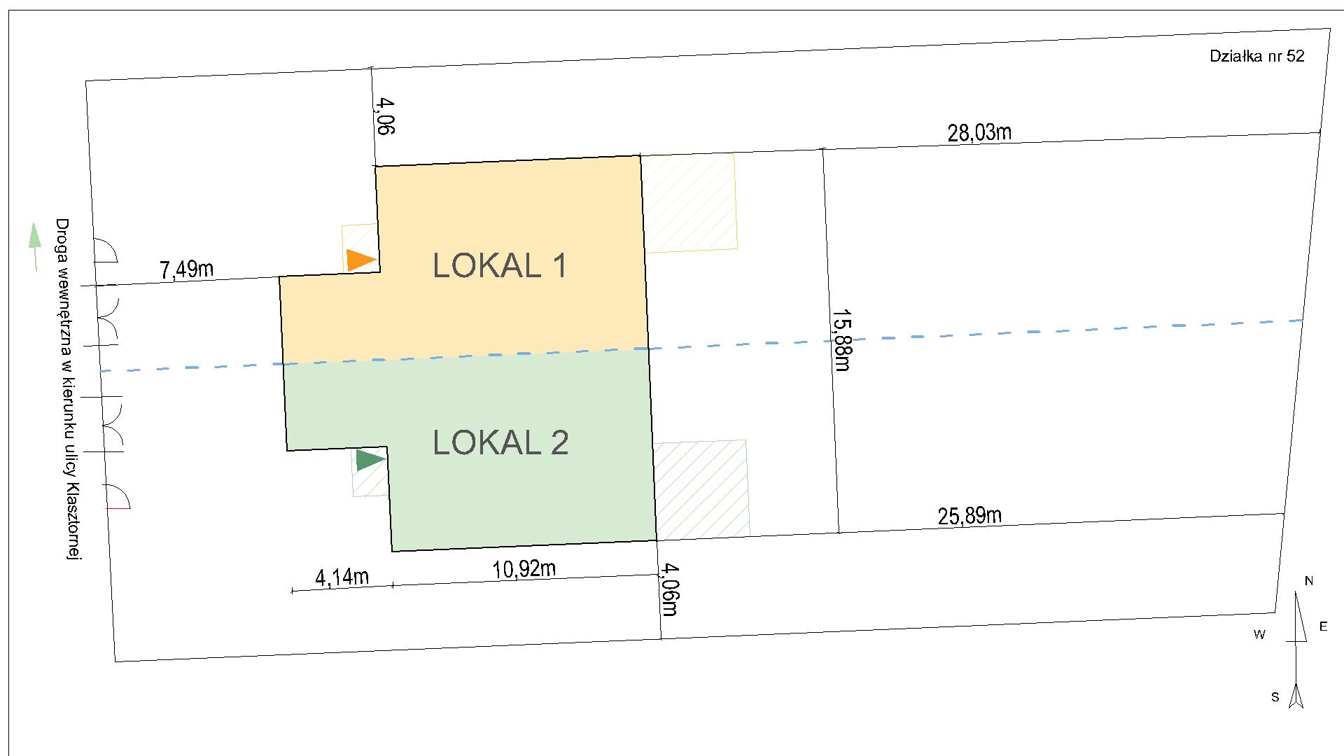 Mapa z zaznaczeniem budynku na działce
