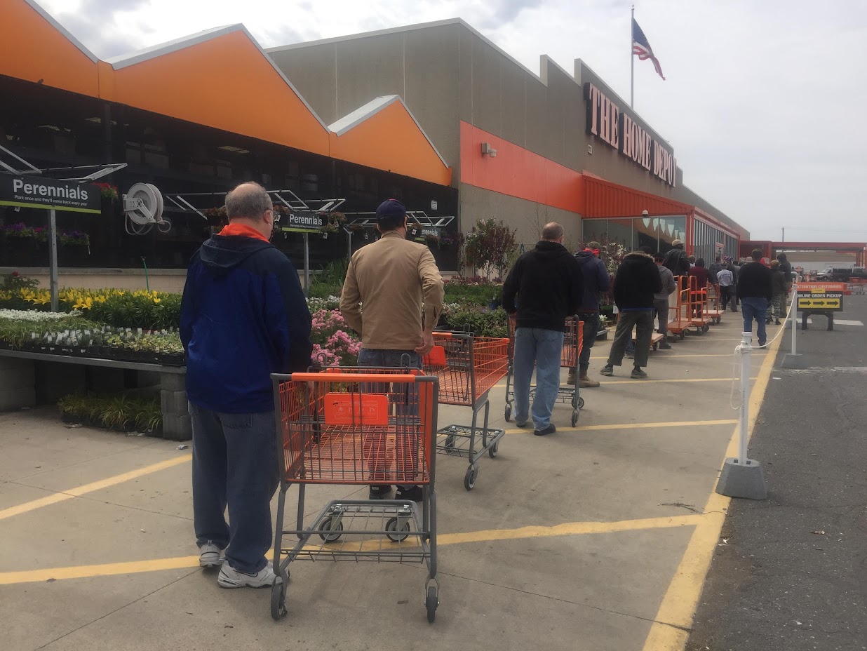 Trying to shop in home depot