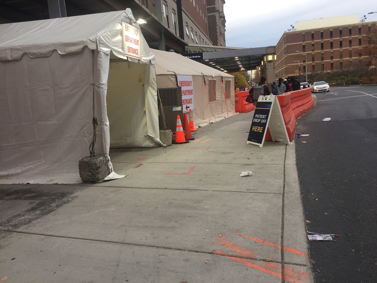 Outside  the hospital