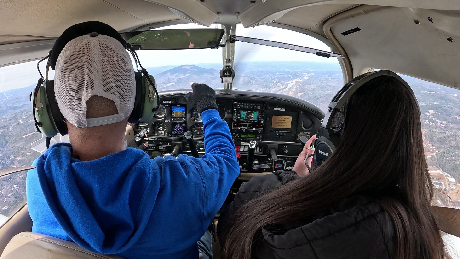 Piper Archer Cockpit Mt. Ascutney