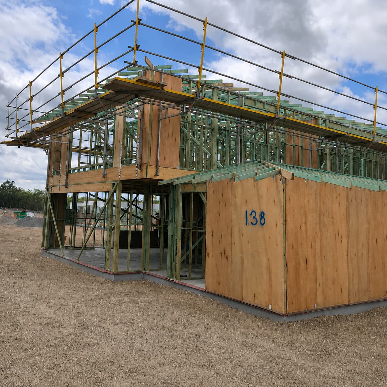 Image of hang-on platform installed on job site
