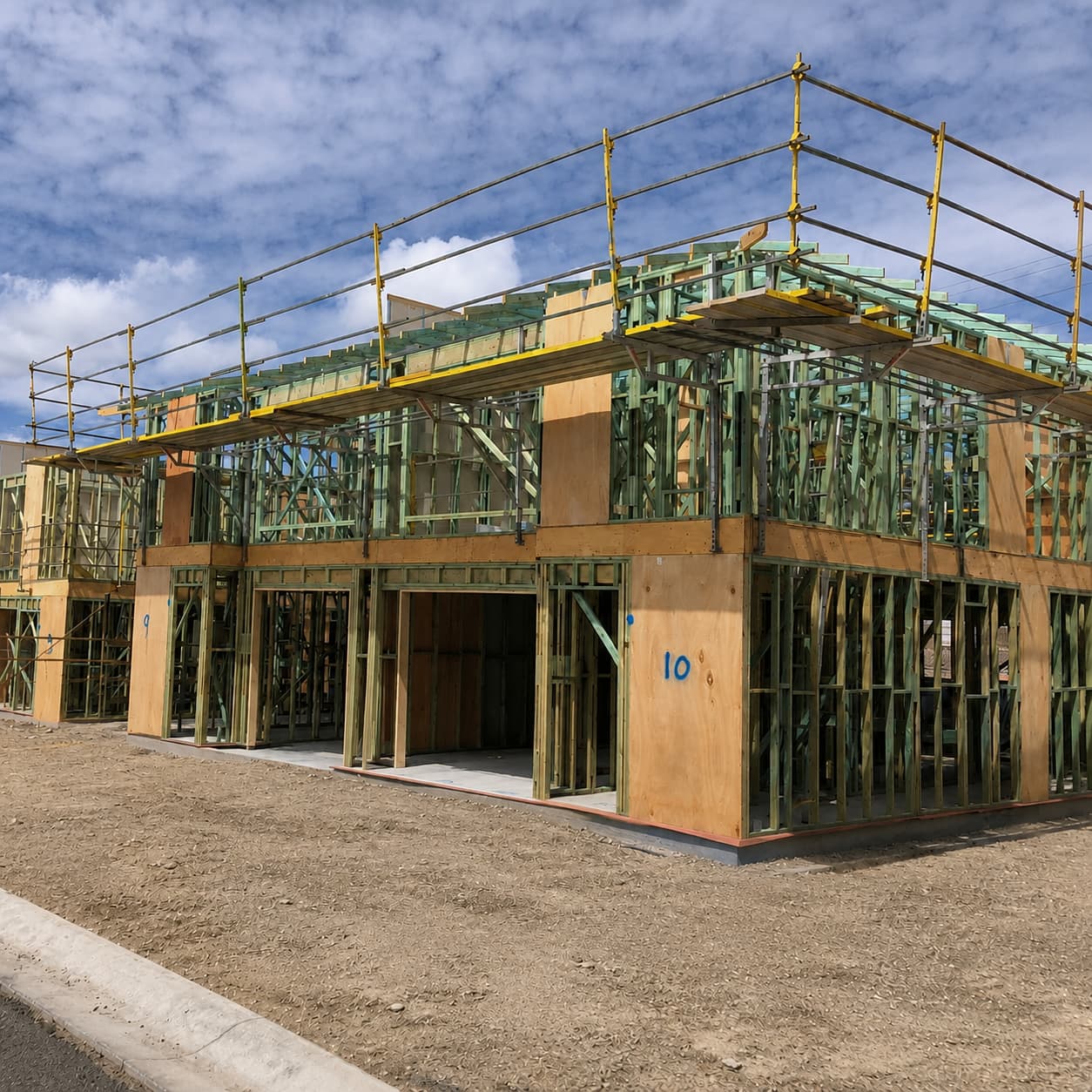 Image of hang-on platform installed on job site