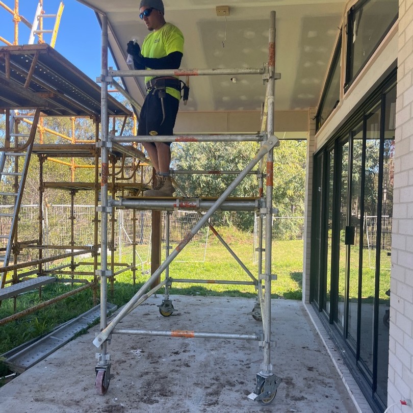 Image of mobile scaffold on job site