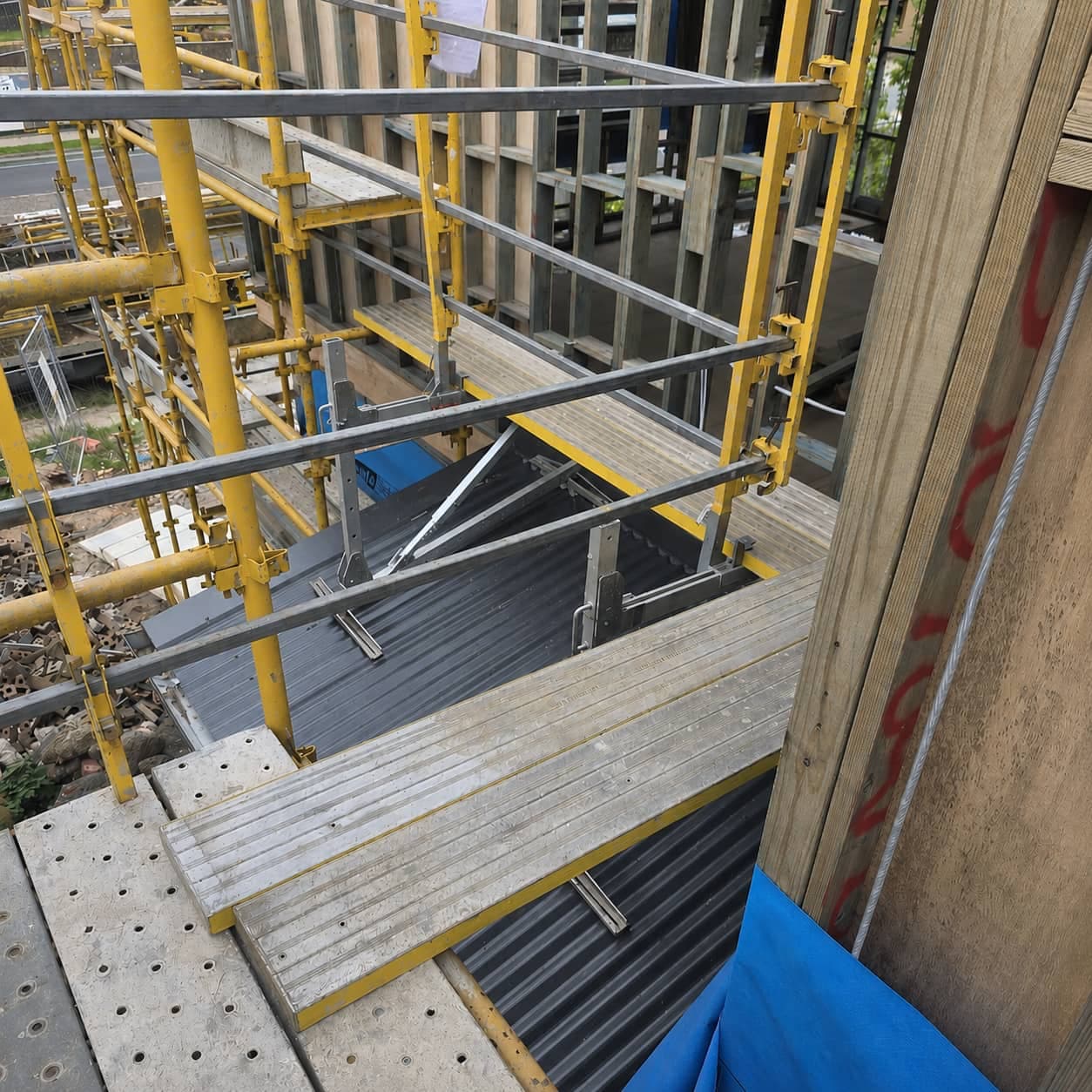 Image of installed on-roof walkway system