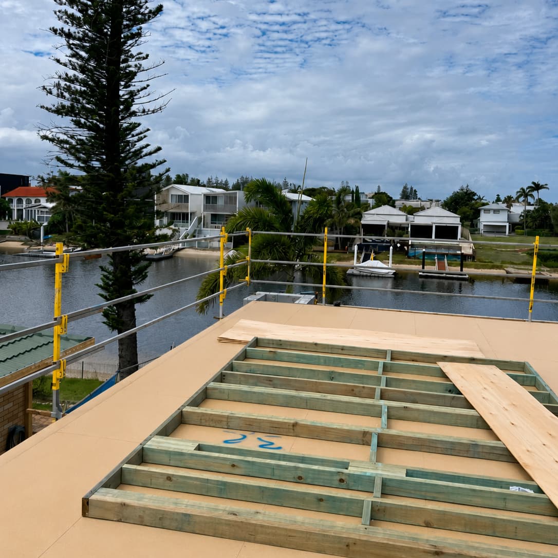 Image of installed perimeter fall guard