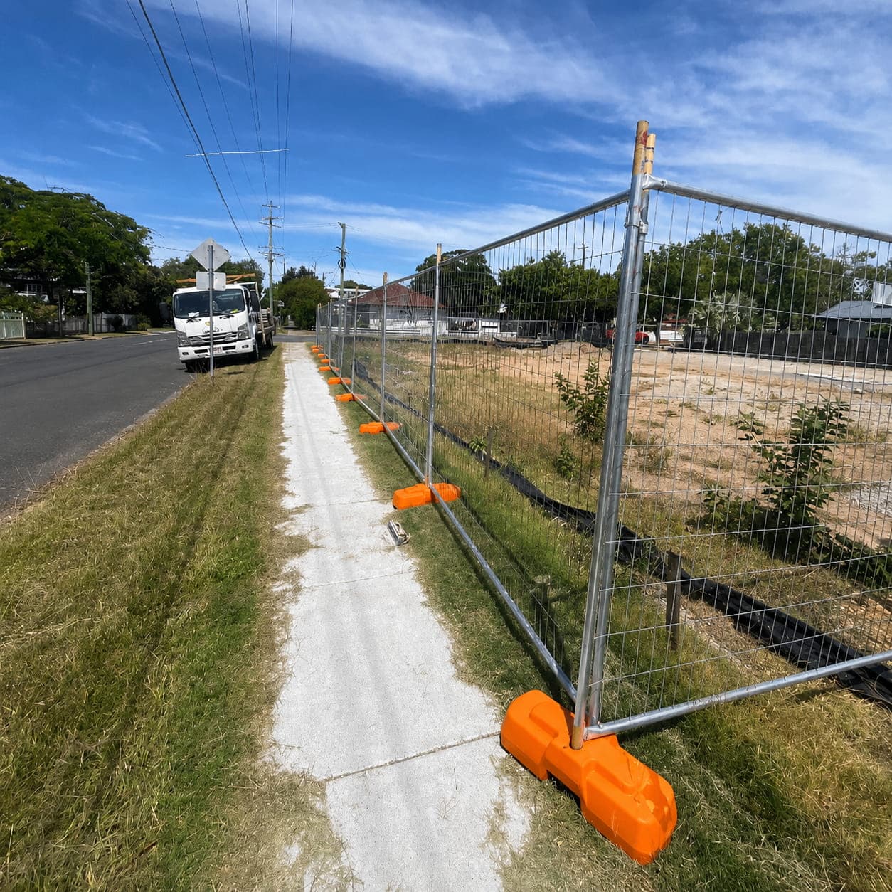 Image of installed temporary fencing on job site