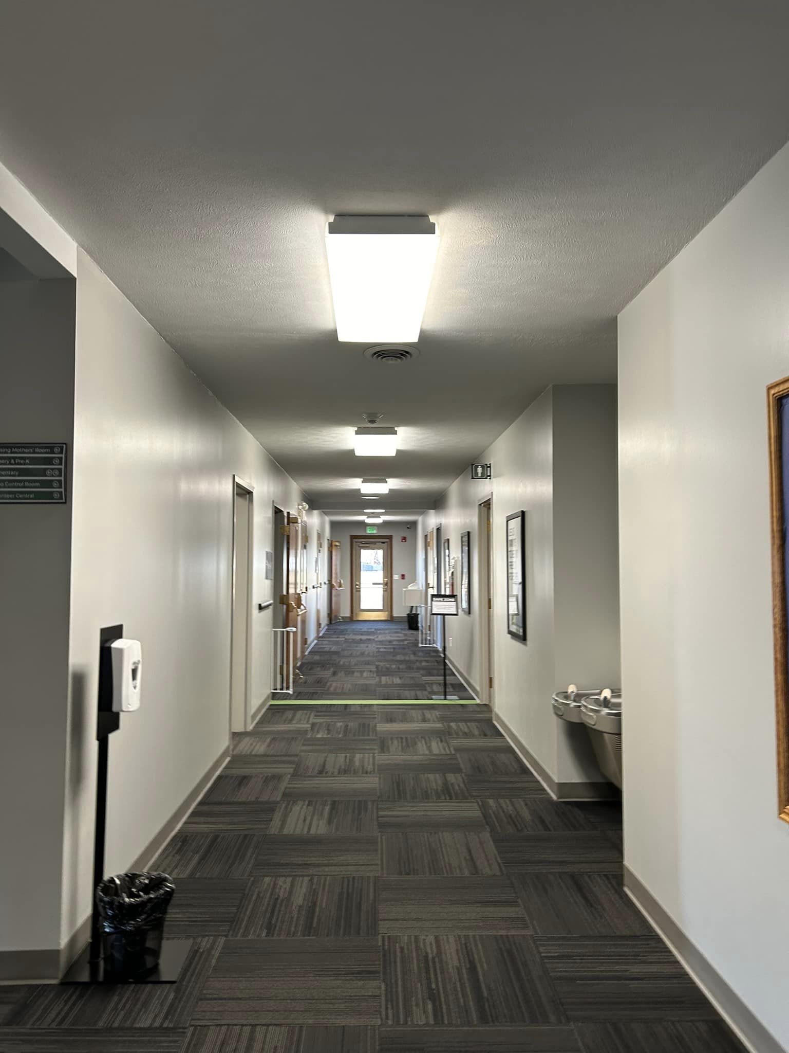 clean office hallway