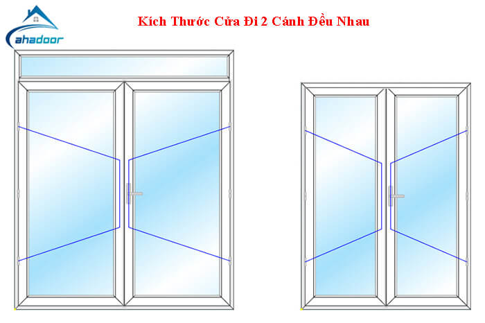Kích thước cửa đi 2 cánh đều nhau