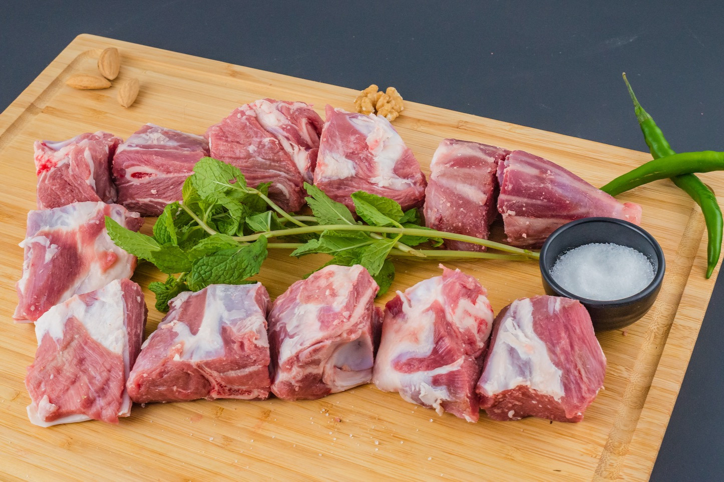 Fresh Lamb Bone In cubes