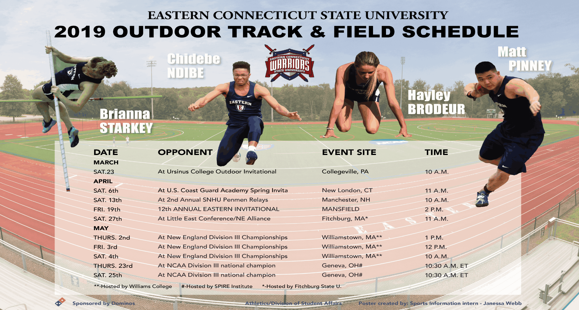 2019/2020 Indoor Track and field poster.