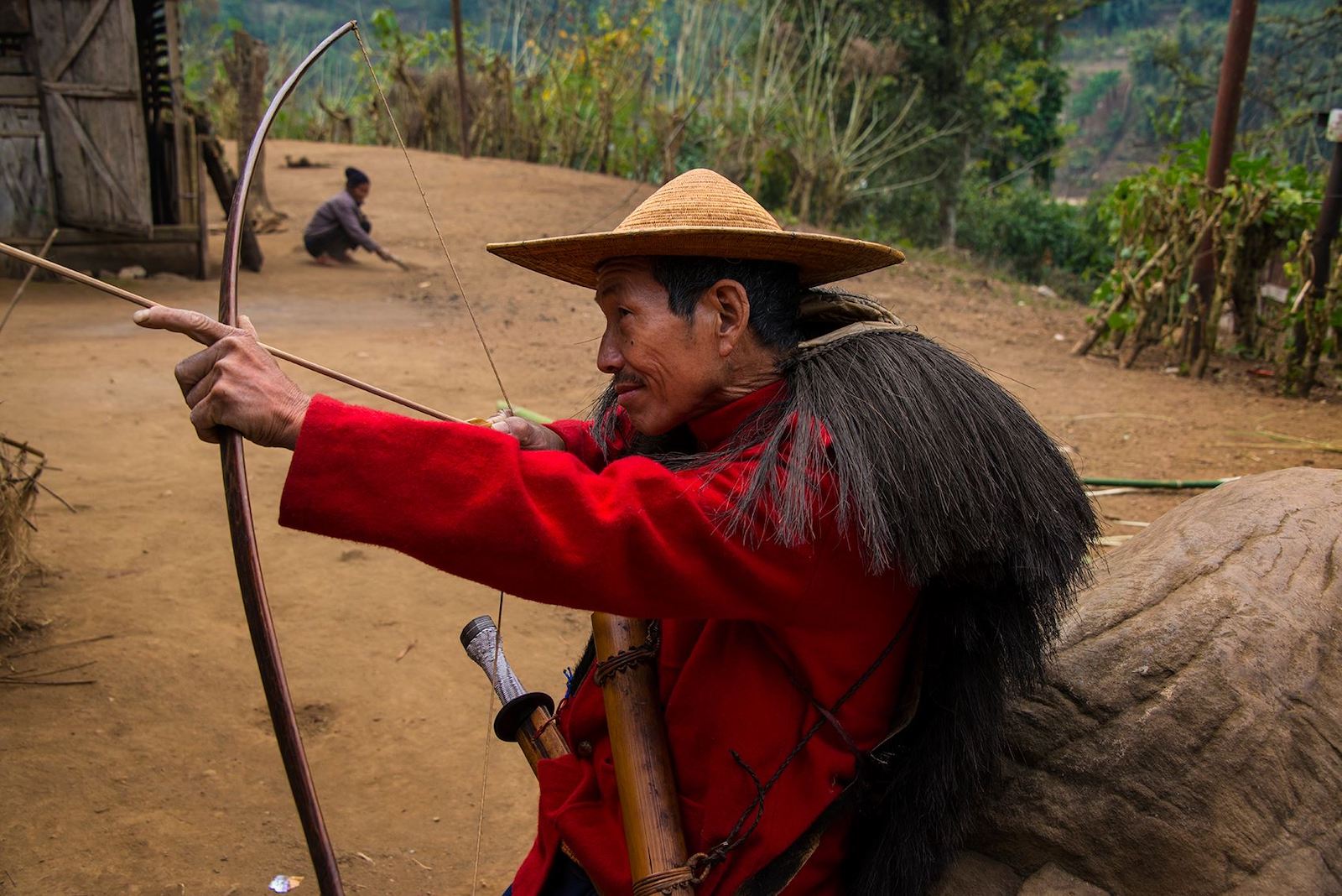 Tribal Hunter of Arunachal Pradesh in Traditional Dress