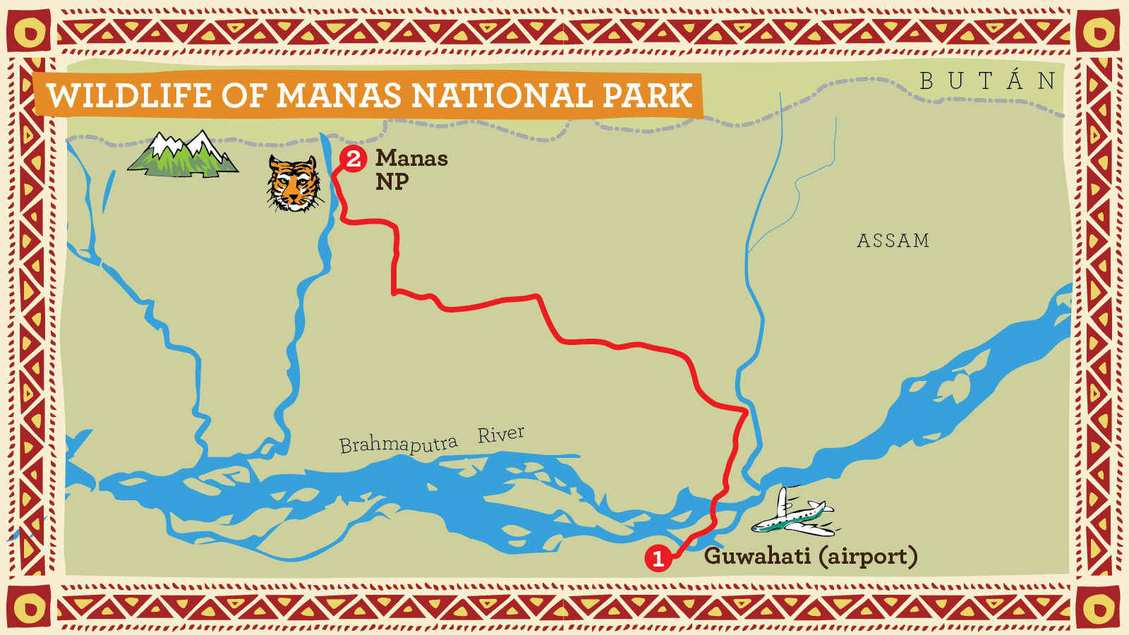 Illustrated Map Manas National Park