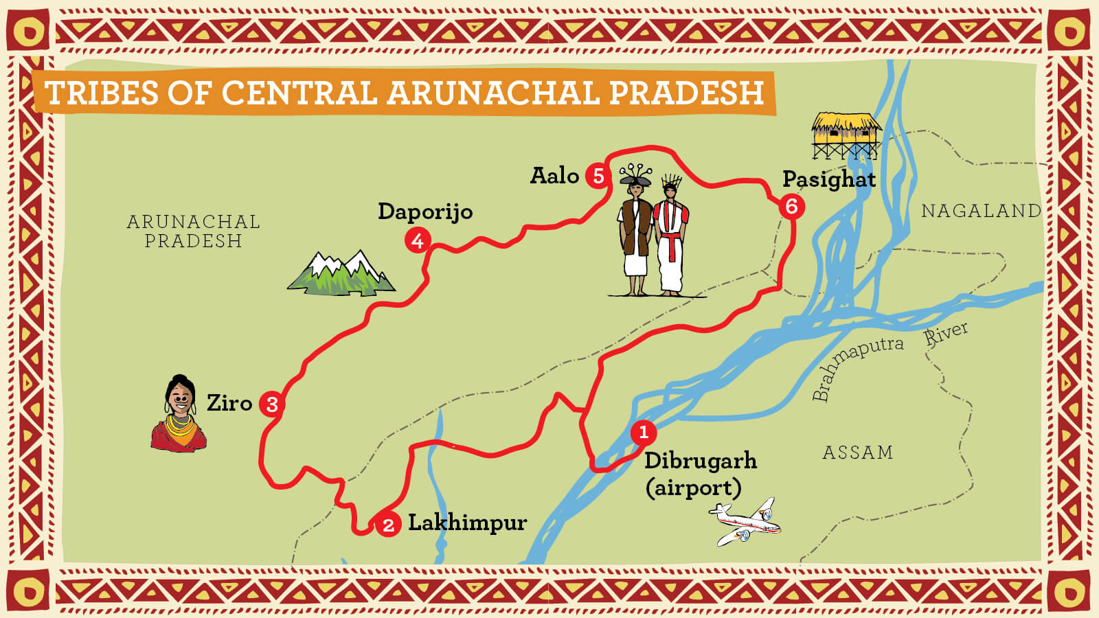 route map for kaziranga wildlife tour