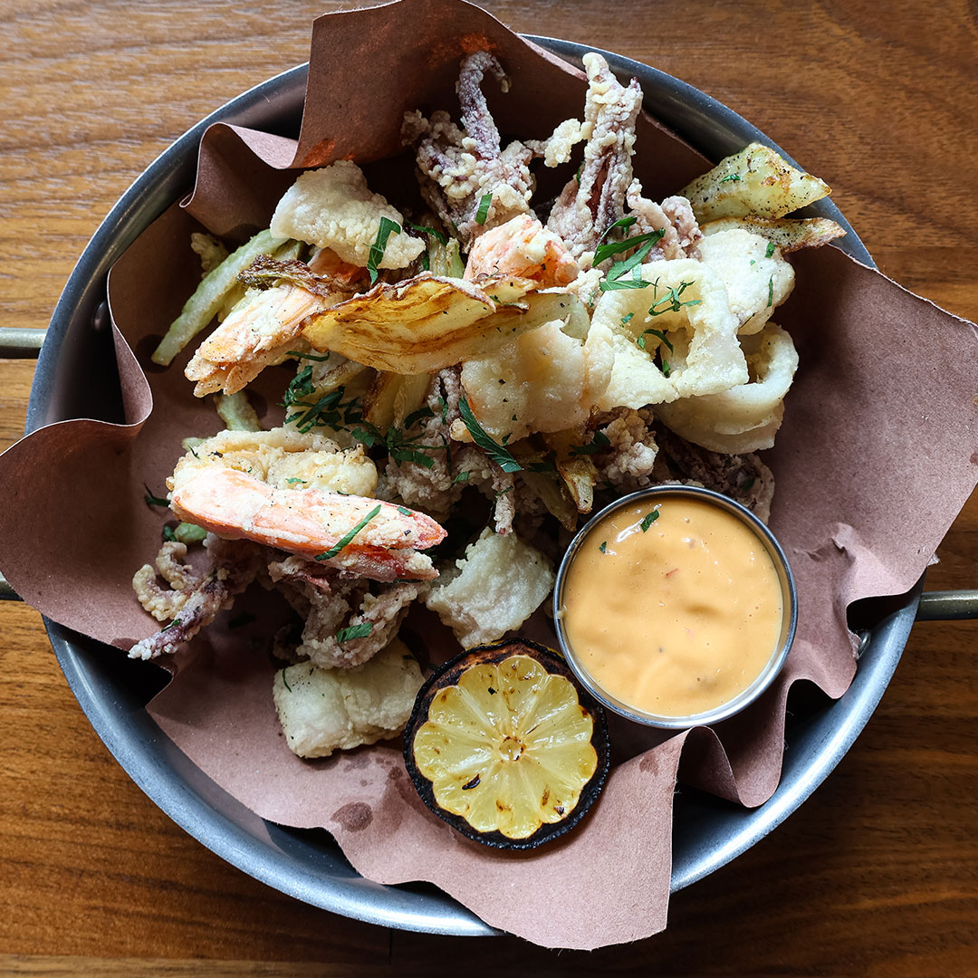 Fritto di Mare - Crispy Shrimp, Calamari, Fennel, Celery, Roasted Garlic &amp; Calabrian Pepper Aioli