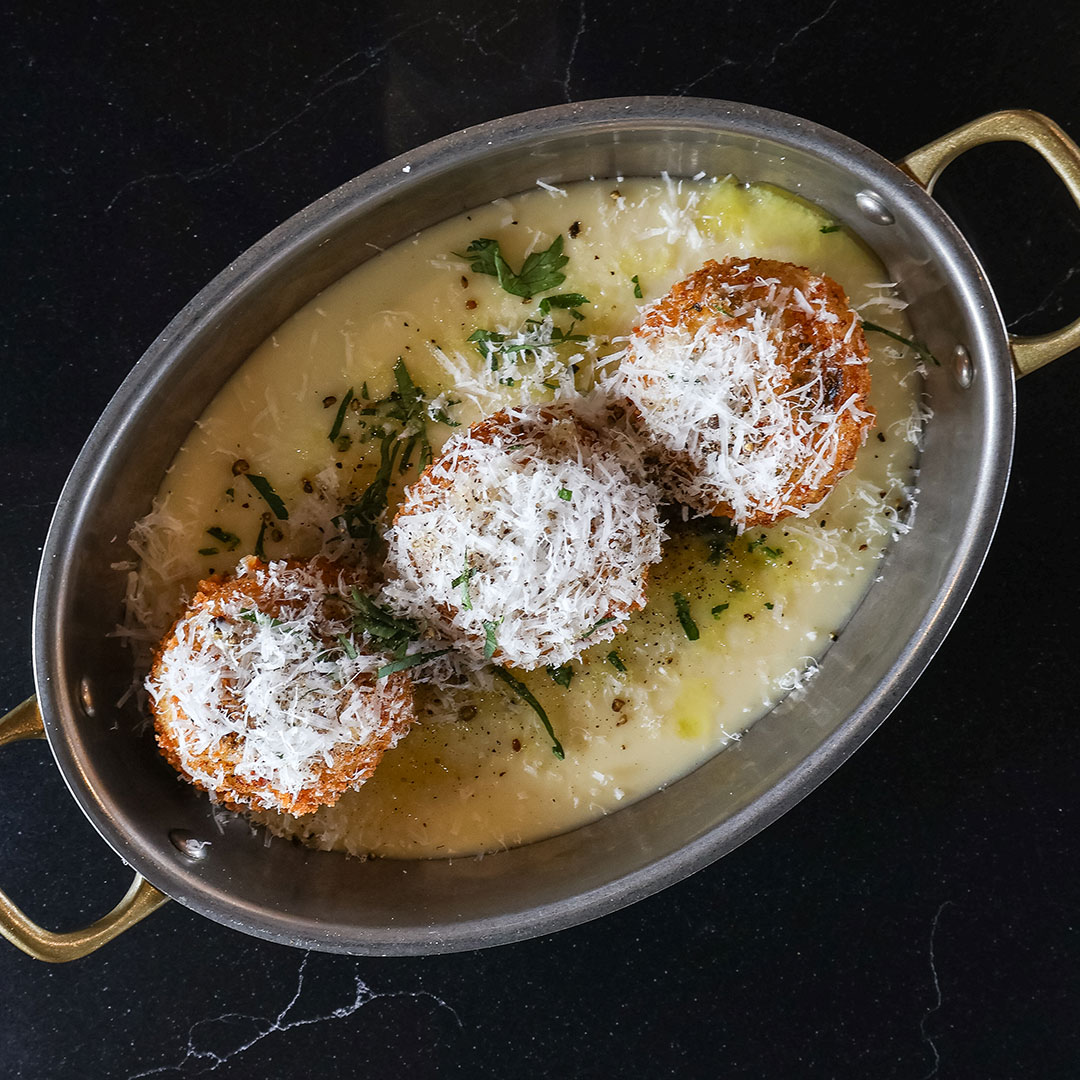 Arancini - Cacio &amp; Pepe, Pecorino Cream, Black Pepper