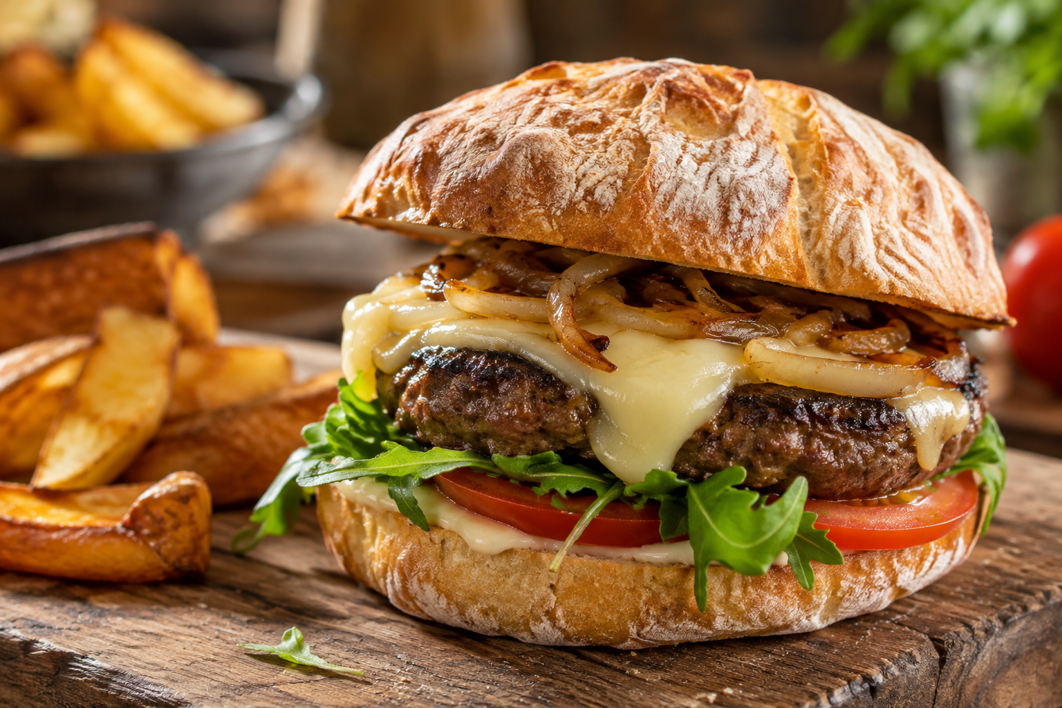 Immagine illustrativa generata con AI: hamburger con formaggio; non è una foto di un prodotto specifico di Edi-Bar