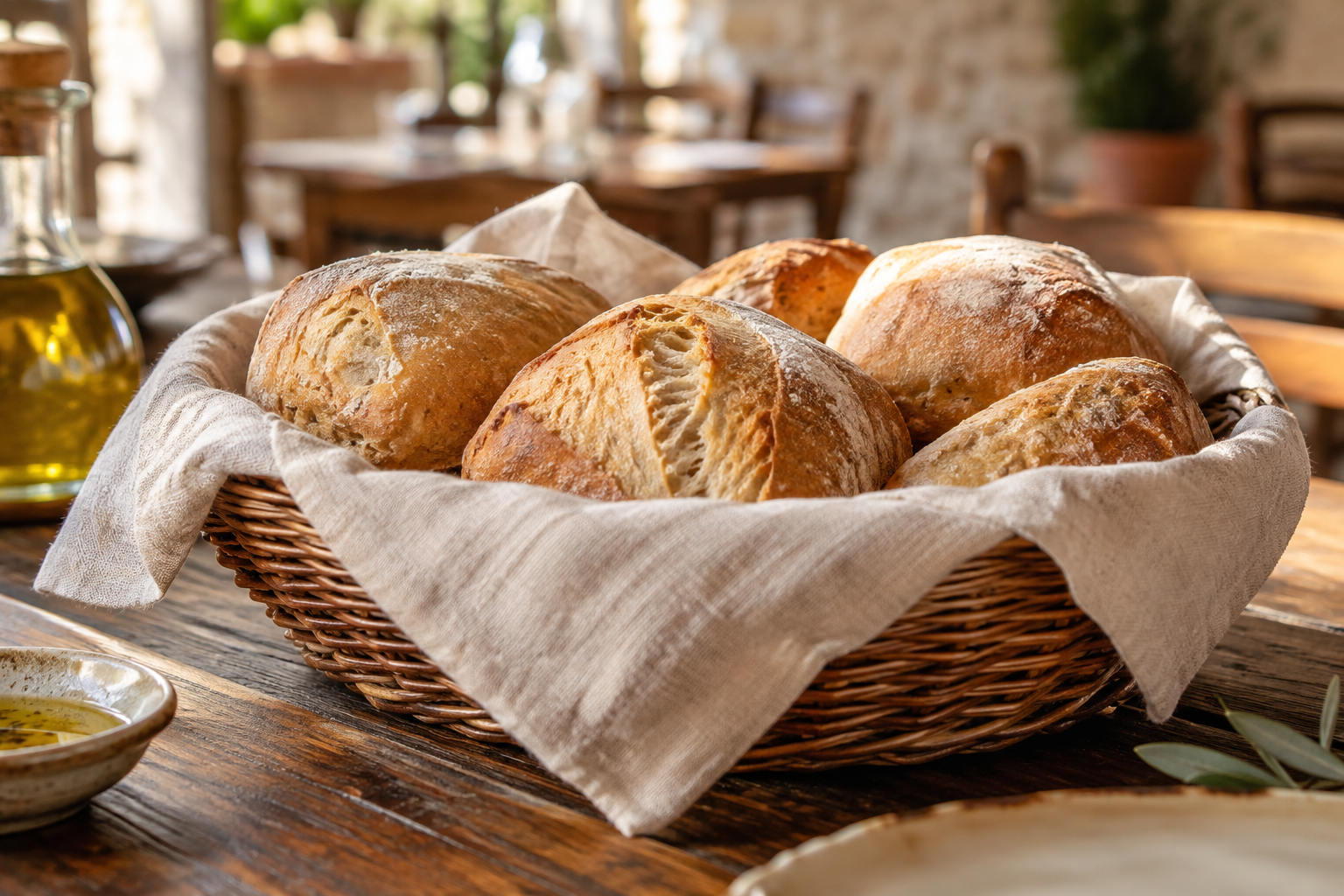 Immagine illustrativa generata con AI: cestino di pane; non è una foto di un prodotto specifico di Edi-Bar