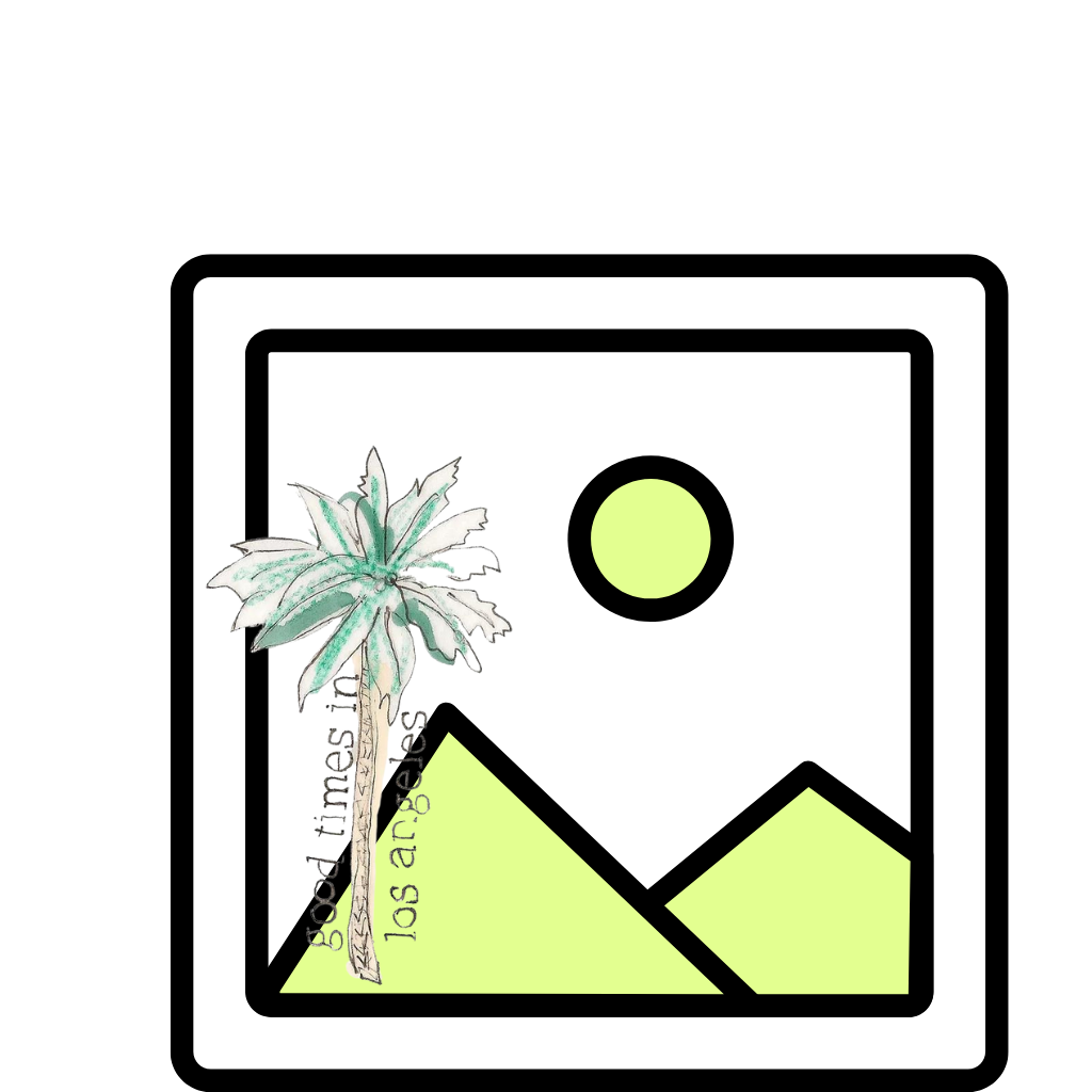 a classic image icon with a green tall palm tree