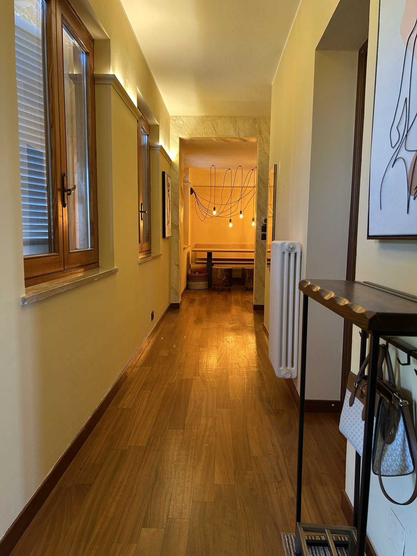 Living room with dining room